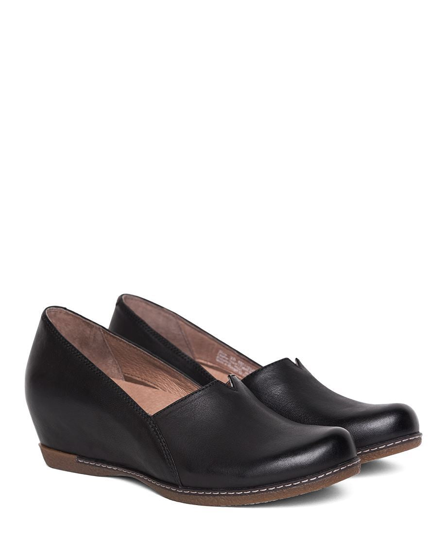 Dansko women's black leather loafer
