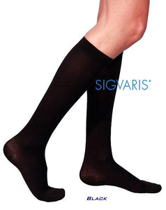 SIGVARIS Womens COTTON 230 Calf 30 40mmHg with Grip Top