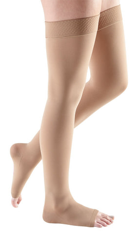 mediven comfort, 15-20 mmHg, Thigh High W/ Silicone Top-Band, Open Toe