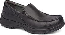 men's black leather slip-on shoe